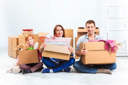 Packed household items prepared for long-term storage in Chelsea