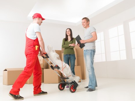 Professional movers loading boxes in Chelsea