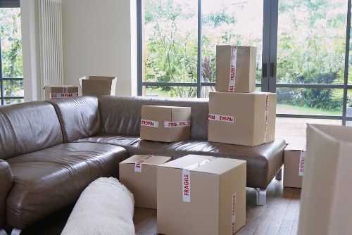 Furniture packed and labeled for short-term storage in Chelsea